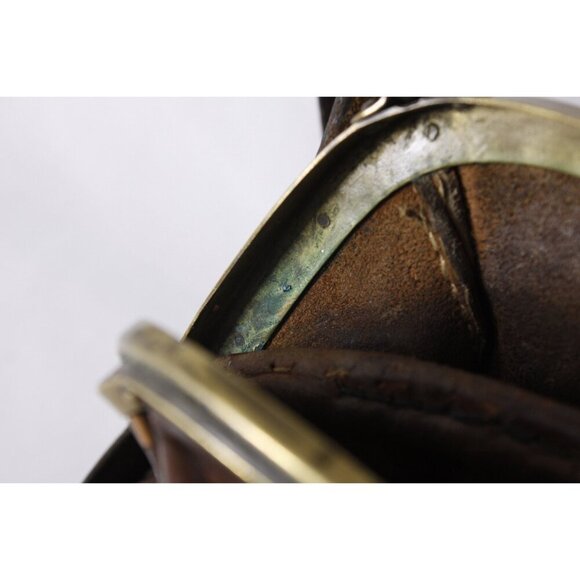 Antique French leather ticket master bag, ca 1910 - 1930s crossbody purse - Picture 7 of 10